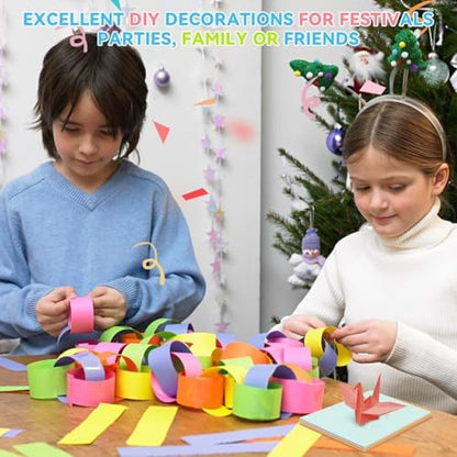 SenseYo 500 Sheets Origami Paper Kit Double Sided Color 4 Inch x 4 Inch 20 Colors Square Papers Easy to Fold for Beginner Kids Fun Handmade Projects DIY Hand Art Crafts Scrapbook Decor - Image 6