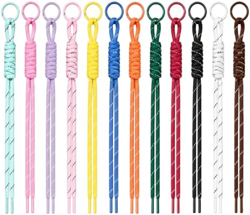 12PCS Paracord Keychain Kit, Paracord Bag Charm, Nylon Cords with Rings by Unknown