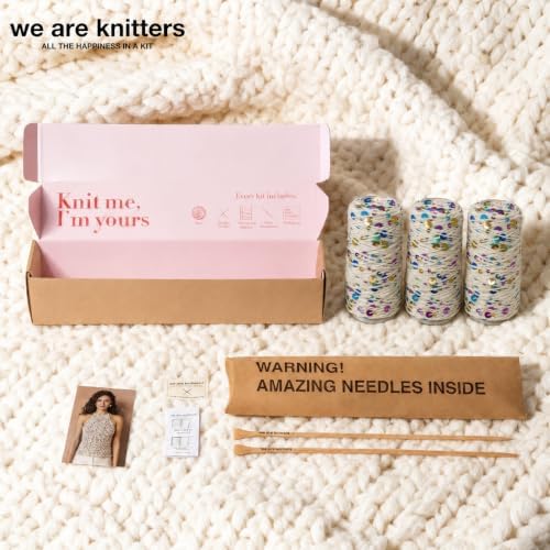 We Are Knitters Briolette Top Knitting Kit | Limited Edition DIY Knitting Kit for Women | Beginner-Friendly Top Kit with 3 Dancing Queen Opalite Cotton Yarn, Pattern & 1 Needles - Image 5
