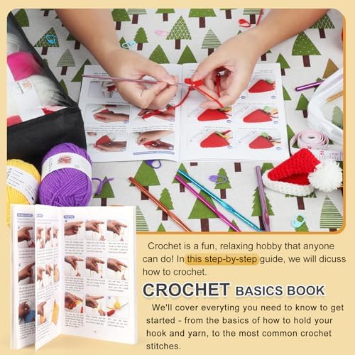 Aeelike Crochet Kit for Beginners Adults, Complete Crochet Set, Blue Flower - Image 2