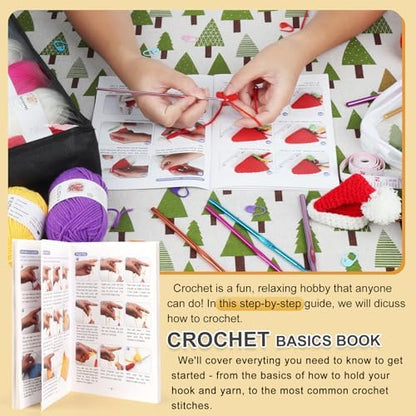 Aeelike Crochet Kit for Beginners Adults, Complete Crochet Set, Blue Flower - Image 2