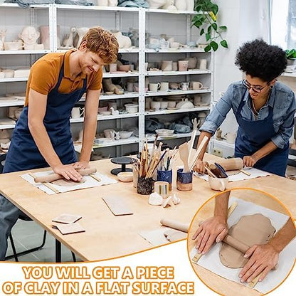 Sasylvia 20 Pcs Clay Pottery Rolling Pin Guides,5 Size,Wood Color - Image 4