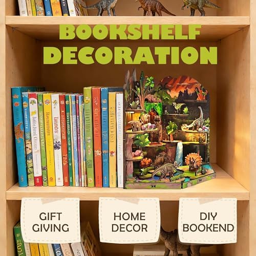 Book Nook Kit, Dinosaur Secret Realm 3D Wooden Puzzle Diorama - Image 3