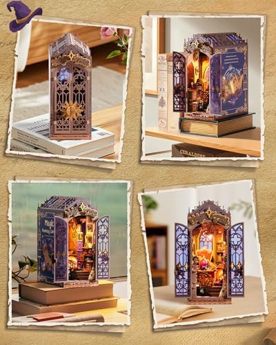 Rolife LED Book Nook Kit Magic Fantasy Corner, DIY Booknook Kit 3D Creative Decorative Bookend Bookshelf Insert, Halloween/Christmas Decorations/Gifts for Adults (Magic Fantasy Corner) - Image 6