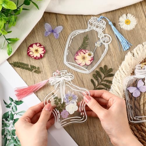Taobary 91 Pcs DIY Dried Flowers Bookmarks Transparent, Gentle Colors - Image 6