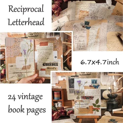 Vintage Aesthetic Scrapbook Supplies Kit with Scrapbook Paper, Stickers, Bookmarks for Scrapbooking, DIY Albums, Junk Journals, Bullet Journals, Dark Academia Aesthetic Decor (Dark2 129 Pcs) - Image 3
