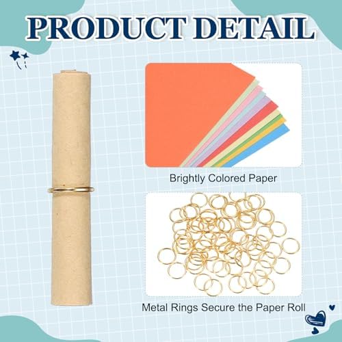 MECCANIXITY 300Pcs Message Paper Scrolls 3x6cm Lucky Wishing Khaki - Image 3