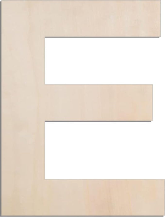 MGTECH 12 Inch Large Wooden Letter E, 1/4 in Thick Big Wood Letter for Crafts and Wall Decor