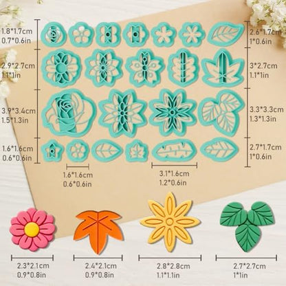 ORIGACH 22 Pcs Flower & Plant Polymer Clay Cutters Set - Image 3