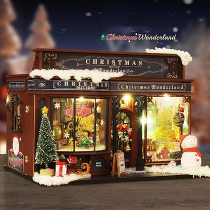 DIY Miniature Dollhouse Kit, Wooden Dollhouse Kit Miniature House Kit with LED Light,Creative Room Idea for Adults Christmas Doll House DIY Kit - Image 2