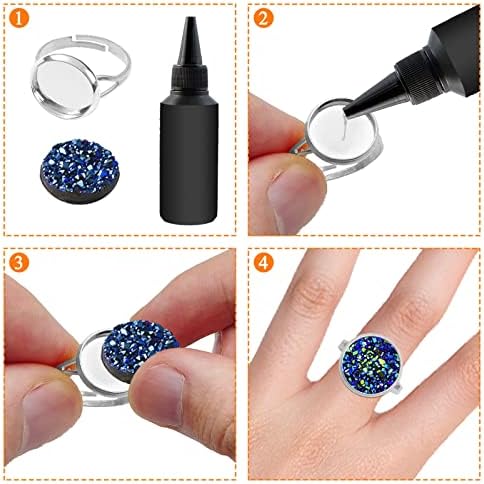 60pcs Blank Rings 12mm Adjustable Ring Bases Adjustable Flat Ring Metal Round Finger Rings Trays for Jewelry Finding(Silver) - Image 5