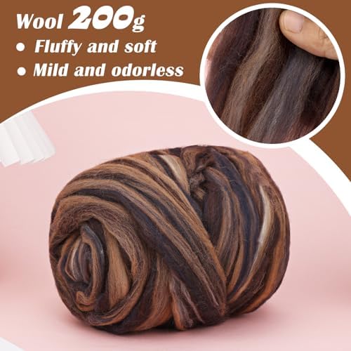 7.02 oz Colored Wool Roving Felting Wool Bulk Needle Felting - Image 3
