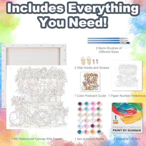 Flower Shop Framed Paint by Numbers Kit for Adults Beginner 10x10 inch - Image 5