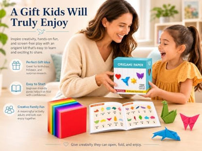 BUBU Origami Paper Kit 1000 Sheets 6x6 Colored Paper with Origami Book - Image 3