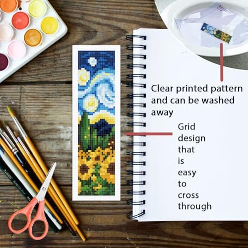 ORIGACH 6 Set Swirling Night Sky Cross Stitch Bookmark Kit for Beginner - Image 3