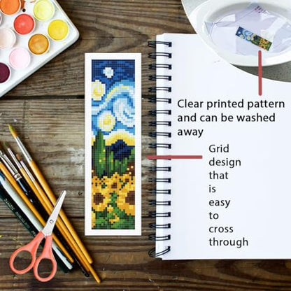 ORIGACH 6 Set Swirling Night Sky Cross Stitch Bookmark Kit for Beginner - Image 3