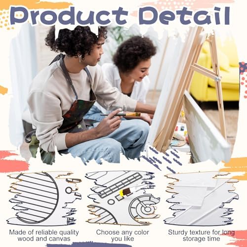 Sherr 108 Pcs Retro Time Sip and Paint Kit, Pre Drawn Canvas for Adults - Image 3