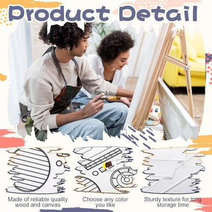 Sherr 108 Pcs Retro Time Sip and Paint Kit, Pre Drawn Canvas for Adults - Image 3