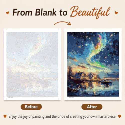 AUKELHJ Paint by Numbers Kit for Adults Beginner, Aurora, 16X20 Inch - Image 4