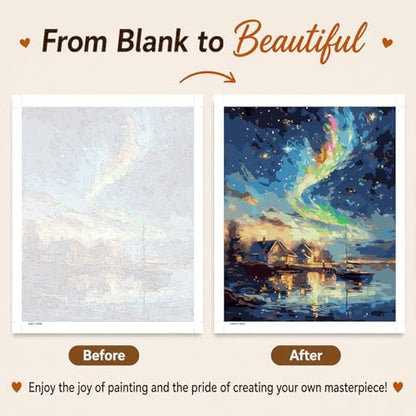 AUKELHJ Paint by Numbers Kit for Adults Beginner, Aurora, 16X20 Inch - Image 4