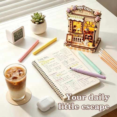 Book Nook Kit – DIY Miniature House 3D Puzzle with LED, 96-Piece Tiny House Dollhouse Kit for Bookshelf Decor, Unique Gift for Men Women Teens - Image 5