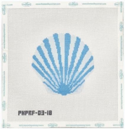Howie's Needlepoint Aquatic Needlepoint Kits for Adults & Beginners, 18 Mesh Printed Needlepoint Canvas, Stamped Patterns Canvas Starter Kits(Blue Seashell,4"x 4") - Image 4