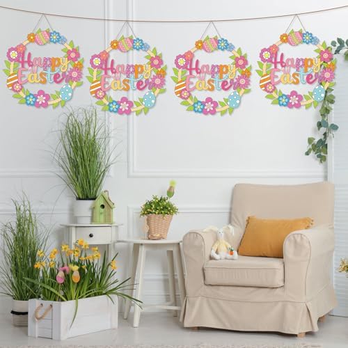 Sereliy 24 Pcs Easter Coloring Wreath Crafts, Color Your Own Easter Crafts, DIY Paper Eggs Wreath for Home Activities Games. (Egg.24PCS) - Image 7