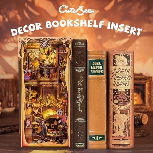 CUTEBEE Book Nook Kit -Miniature DIY House Kit for Adults and Teens, Dollhouse Booknook Tiny House Model Build Bookshelf Decor, Gifts for Family, Friends - Image 3