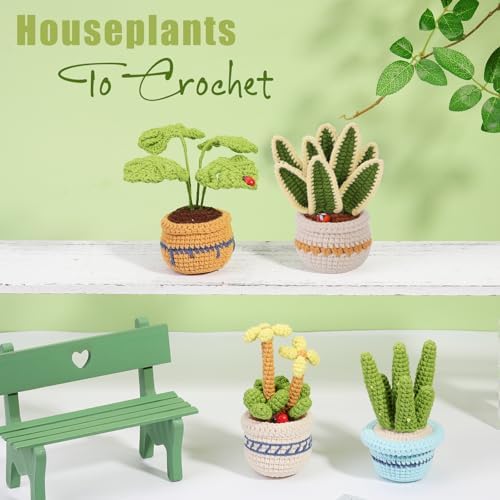Hssugi Crochet Kit for Beginners, 6PCS Succulents Plants Crochet Kits - Image 3