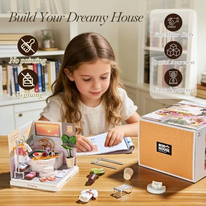 Miniature House DIY Bathroom Spa Kit with Acrylic Display Case - Image 3