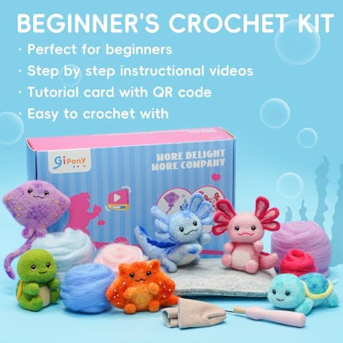 Gipony Needle Felting Kit, 6 PCS Animal Needle Felting Beginner Kits, Wool Felt Needle Felting Tools Foam Pad, Craft Party Supplies for Beginners Adult - Image 6