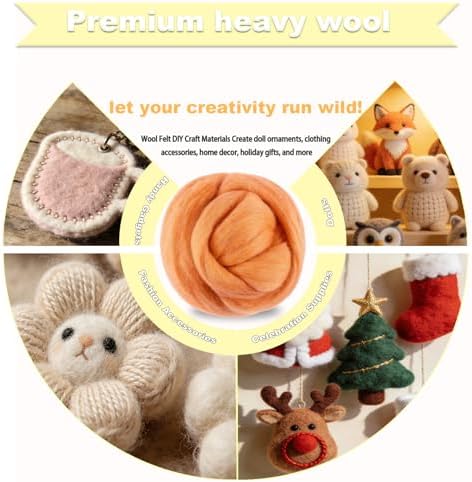 Wool Roving-3.5oz Needle Felting Wool, Soft Multi-Color Wool Fiber - Image 3