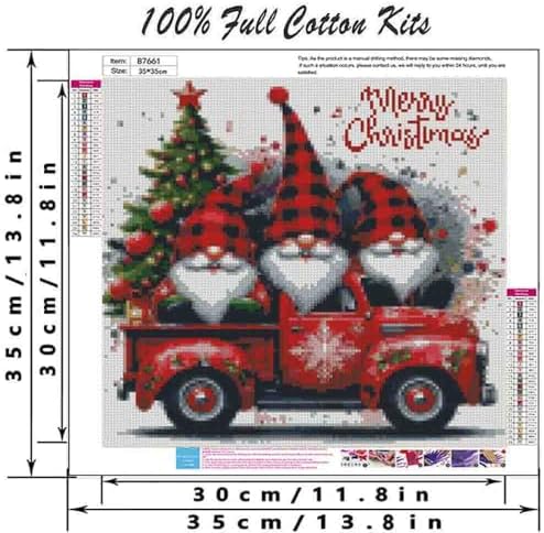 DYAIANGMU Gnome Stamped Cross Stitch Kit for Adults 13.7x13.7 inches - Image 2
