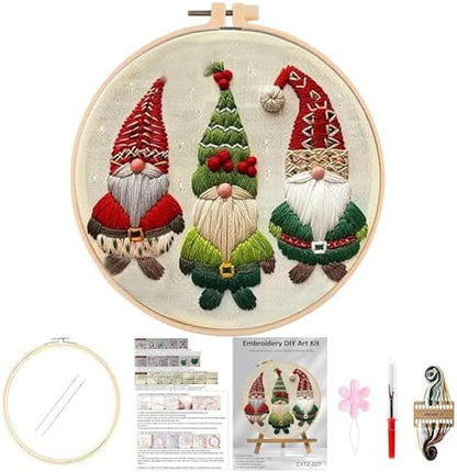 Huacan Embroidery Kits for Adults Beginner DIY Cross Stitch Stamped Christmas Pattern Stitching Sewing Kit 1 Piece 7.8 x 7.8 Inch (Santa Claus) by Home