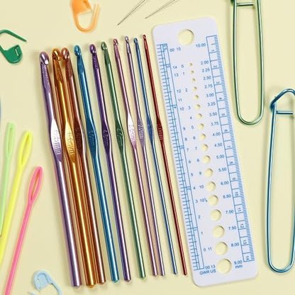 Incraftables Crochet Hooks Set with Case – 100 Pieces - Complete Crochet Kit for Beginners & Professionals – Ergonomic Crochet Hooks, Crochet Accessories, Crochet Tools & More - Image 4