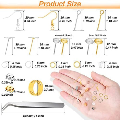 Hypoallergenic Earring Making Kit, 2000Pcs Earring Making Supplies Kit - Image 4