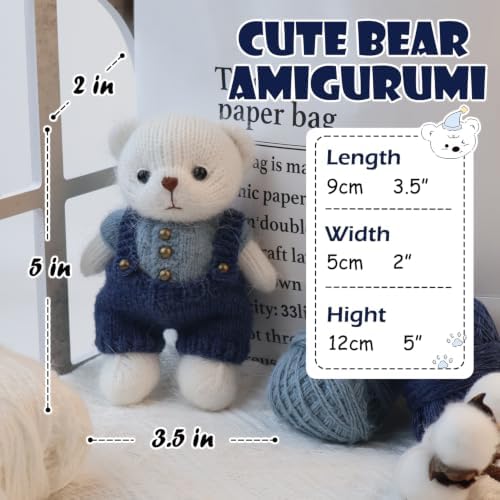 Lewhoo Bear Knitting Kit, All-1 DIY Amigurumi Bear Kit with Wool for Adults - Image 2