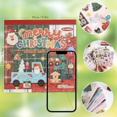 600+ PCS Cute Christmas Scrapbook Sticker Book, Holiday Decor & Ins Little Object Theme Stickers, Art Scrapbook Supplies for Adults Teens Women Girls Junk Journaling Planner Crafts - Image 3