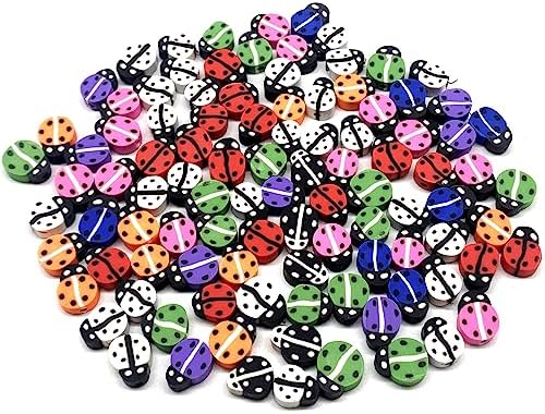 100 Pcs Polymer Clay Beads Mixed Heishi Spacer Beads Supplies for DIY Bracelet Earring Necklace Jewelry Making (Ladybug) - Image 2