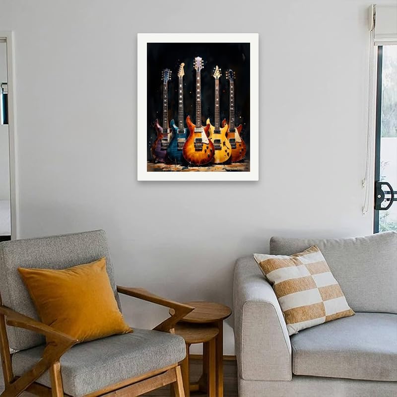 Electric Guitar Collection Paint by Numbers Kit for Adults - DIY Colorful Guitar Display Painting on Canvas 16x20 Inches, Acrylic Paint Set, Suitable for Beginners, Musical Art for Home Decoration - Image 4