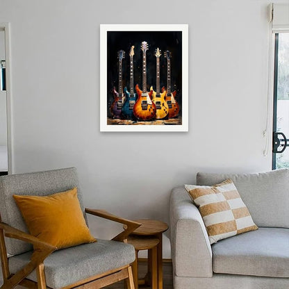 Electric Guitar Collection Paint by Numbers Kit for Adults - DIY Colorful Guitar Display Painting on Canvas 16x20 Inches, Acrylic Paint Set, Suitable for Beginners, Musical Art for Home Decoration - Image 4