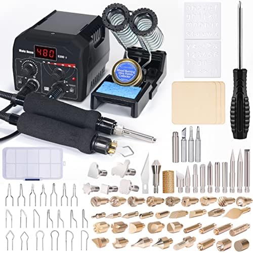 Wood Burning Kit, Pyrography Wood Burning Kit with 2 Wood Burning pens, 78 Pcs Wood Burning Tool with 20 Detailer Nibs, 51 Solid-Point Tips, Wood Burner for Embossing Carving Soldering - Image 6