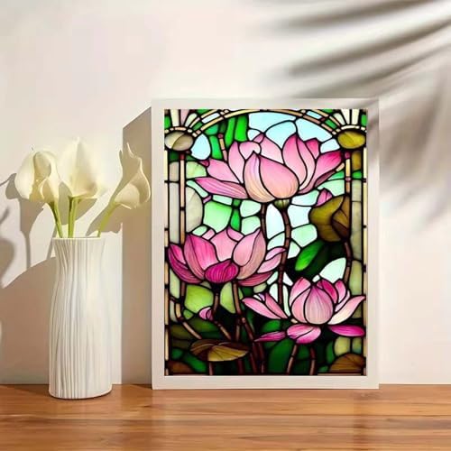 GEMOUJ 6 Packs Paint by Numbers Kits for Adult-Flowers Paint by Numbers Kit for Adults Beginners, DIY Flowers Acrylic Painting on Canvas for Adult, Home Wall Decor 12 X 16Inch - Image 4