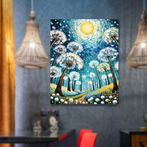 Lovepefe Dandelion Paint By Numbers Kit for Adults Beginner Flowers Adult Paint By Number Kits On Canvas Dandelion Oil Painting Kit for Beginners Adults Kits for Gift Home Wall Decor 16x20Inch - Image 4
