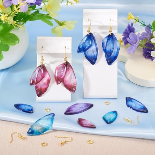 FASHEWELRY 16Pcs Resin Dragonfly Wing Charms Pure Color Insect Wing Earring Pendants Transparent Fairy Wings Charms with Earring Hooks Jump Rings for Necklace Bracelet Crafts Jewelry Making - Image 4