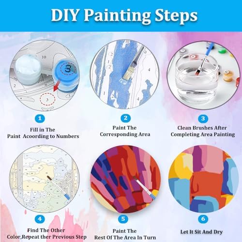 Artunion Framed Paint by Numbers Kit for Adults Beginners & Kids Ages 8-12,Hot Air Balloon Paint by Number with Frame,Abstract Paint by Numbers Kit on Canvas 10 * 10 Inch Without Easel - Image 6