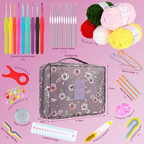 Aeelike Full Crochet Kit for Beginners Adults, Purple Flower - Image 2