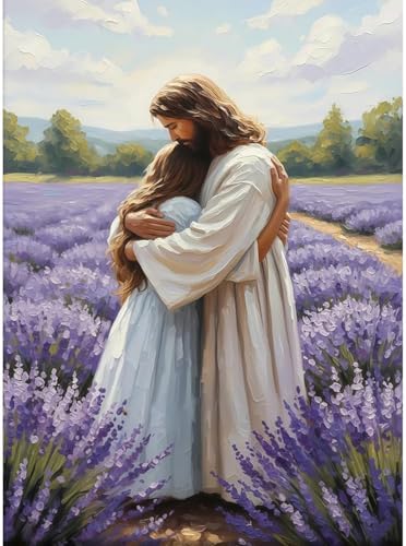 Jesus Paint by Numbers Kit for Adults Framed Canvas, Frameworkless by FairylandJinWenn