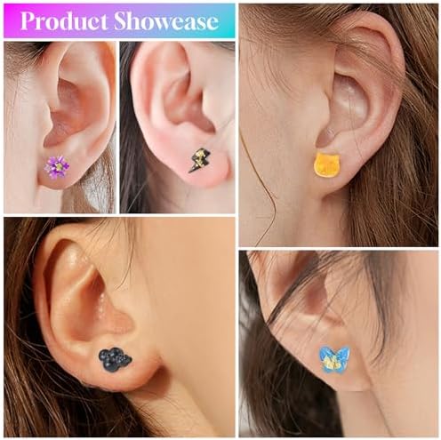 Epoxy Resin Molds Jewelry, Small UV Resin Molds Silicone Kit with Earring Backs & Ring Settings Accessories, DIY Mini Silicone Moulds for Earrings, Pendants, Rings, Necklace & Keychains Art Crafting - Image 4