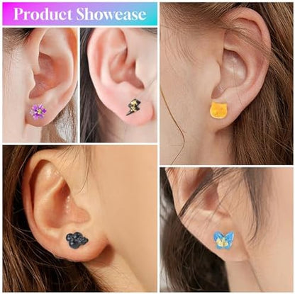 Epoxy Resin Molds Jewelry, Small UV Resin Molds Silicone Kit with Earring Backs & Ring Settings Accessories, DIY Mini Silicone Moulds for Earrings, Pendants, Rings, Necklace & Keychains Art Crafting - Image 4